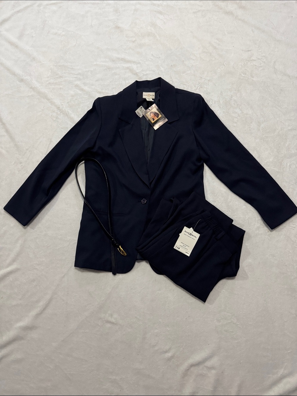 Jaclyn Smith Women's Navy Blazer and Trousers Set